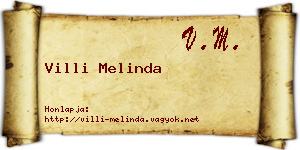Villi Melinda névjegykártya